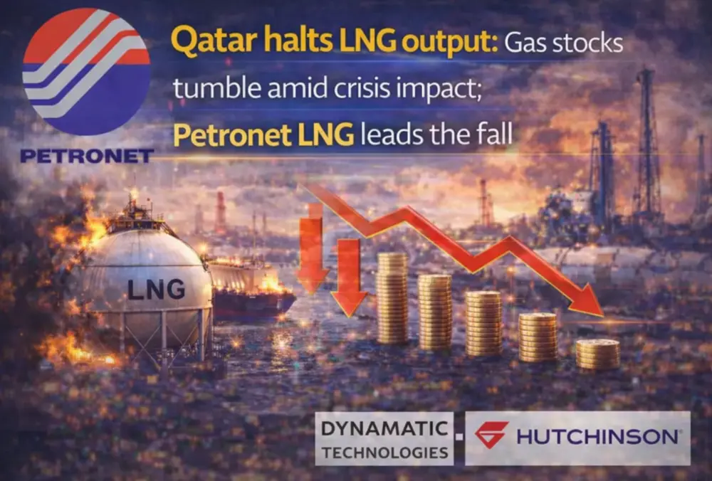 Petronet LNG falls as Qatar halts LNG output amid crisis