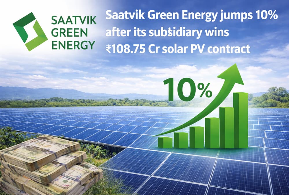 Saatvik Green Energy jumps 10% on ₹108.75 Cr solar deal
