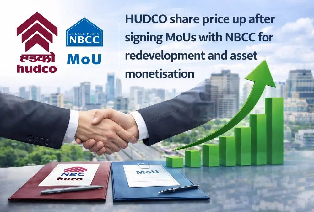 HUDCO rises after NBCC MoUs on redevelopment plans