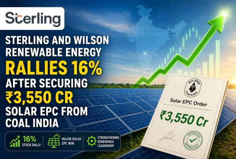Sterling and Wilson Renewable Energy rallies 16% after securing ₹3,550 Cr solar EPC from Coal India