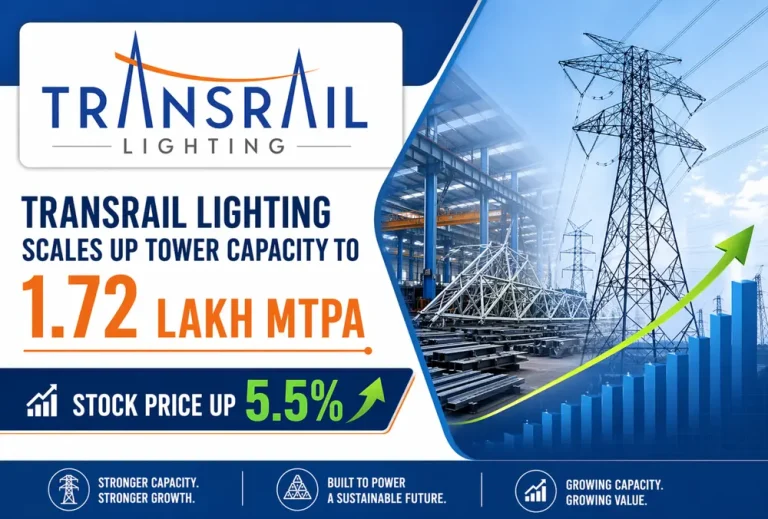 Transrail Lighting scales up tower capacity to 1.72 lakh MTPA; stock price  up 5.5%