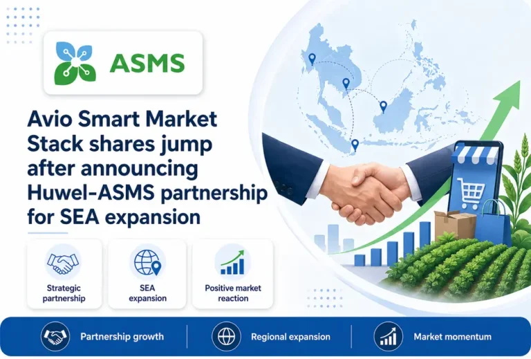Avio Smart Market Stack shares jump after announcing Huwel-ASMS partnership for SEA expansion