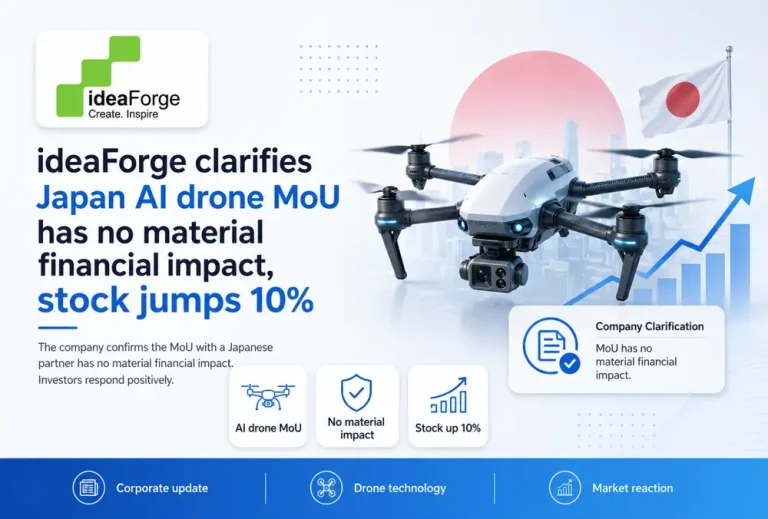 ideaForge clarifies Japan AI drone MoU has no material financial impact, stock jumps 10%