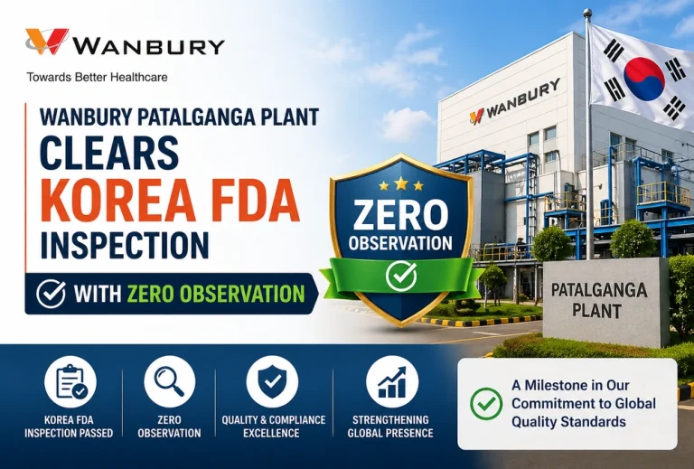 Wanbury Patalganga plant clears Korea FDA inspection with zero observation