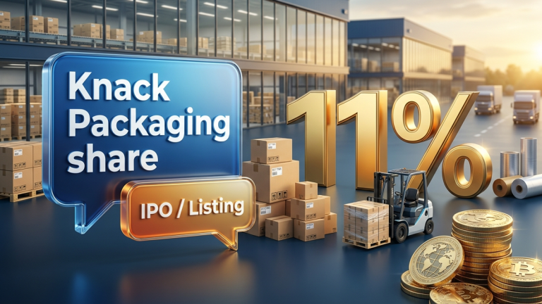 Knack Packaging share listing NSE witnessed steady buying as the stock opened at an 11% premium to its issue price. The company's market valuation reached 2,275.99 crore upon debut.