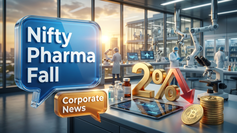 Nifty Pharma fall Trump tariff plan triggered a 2% drop as new US generic import curbs hit major Indian exporters. Sectoral margins face near-term pressure.