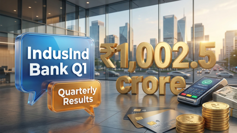 IndusInd Bank Q1 results 2026 saw a 46.5% profit surge but weak NII growth hit broader banking sector sentiment. Monitor NIM trajectory and loan book growth.