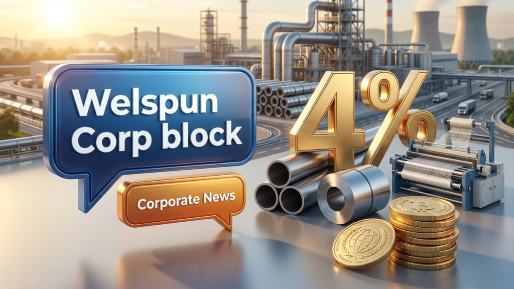 Welspun Corp block deal today — Promoters trim stake — shares slip 4%