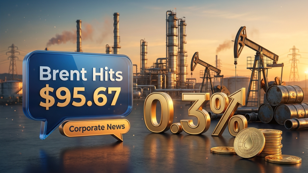 Brent Hits $95.67 — Crude oil price today live — Supply risks escalate