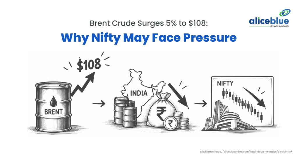 Brent Crude Surges 5% to $108: Why Nifty May Face Pressure