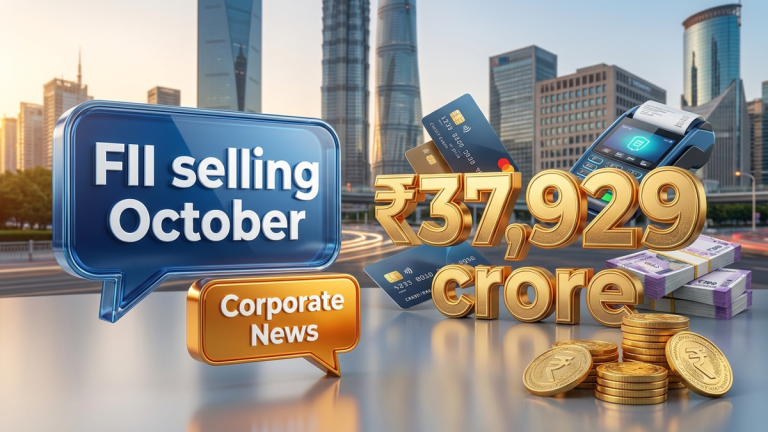 FII selling October 2026 reached 37,929 crore as foreign funds exited equities over consecutive sessions. Market participants monitor the impact of this substantial outflow.